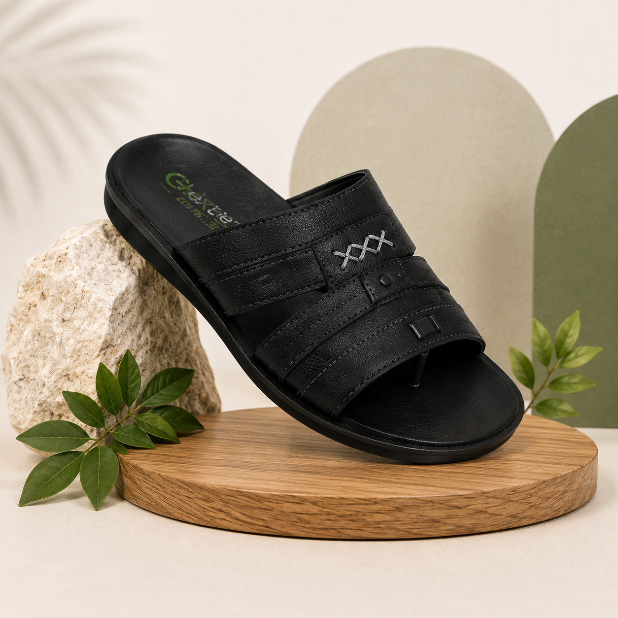Men's Sandal - Black Stitch